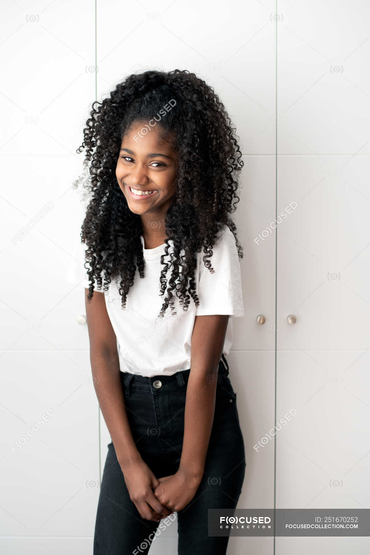 Portrait of young black teenage girl 