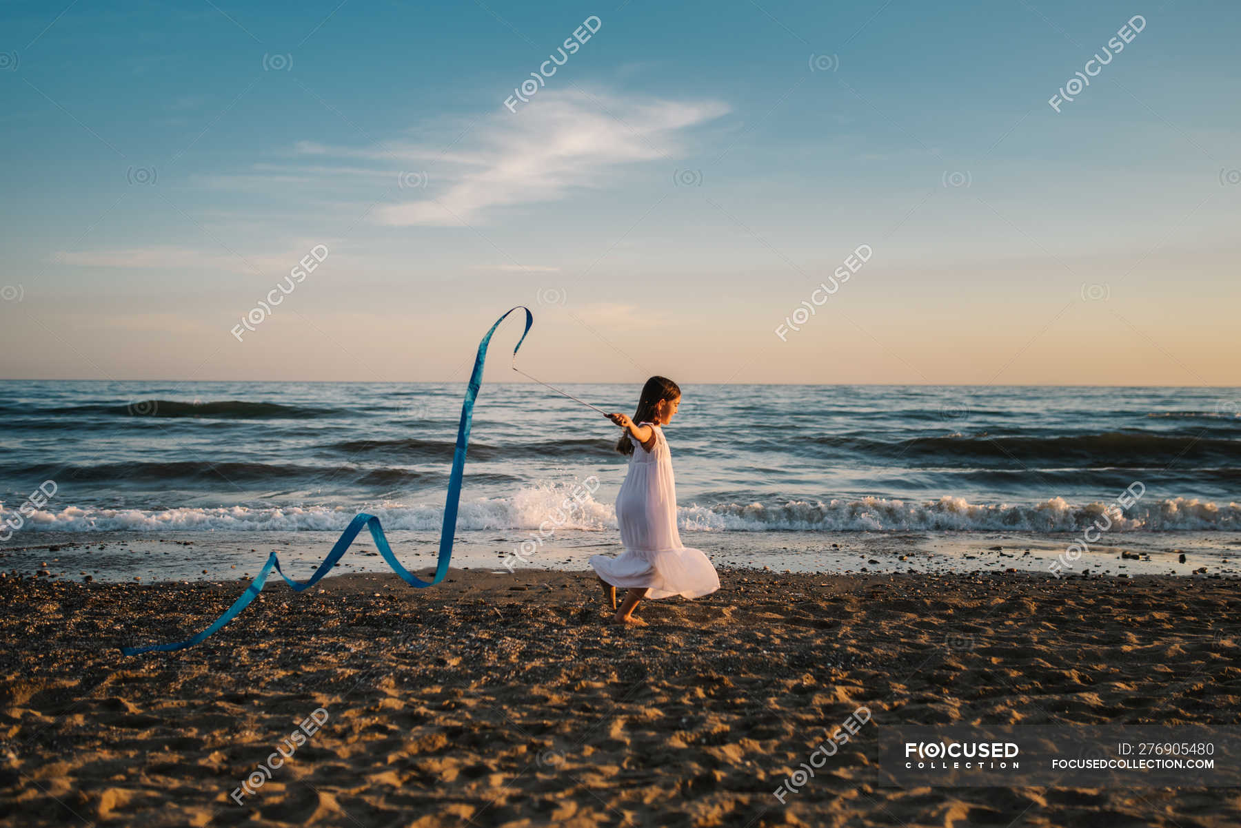 little white dress by the shore