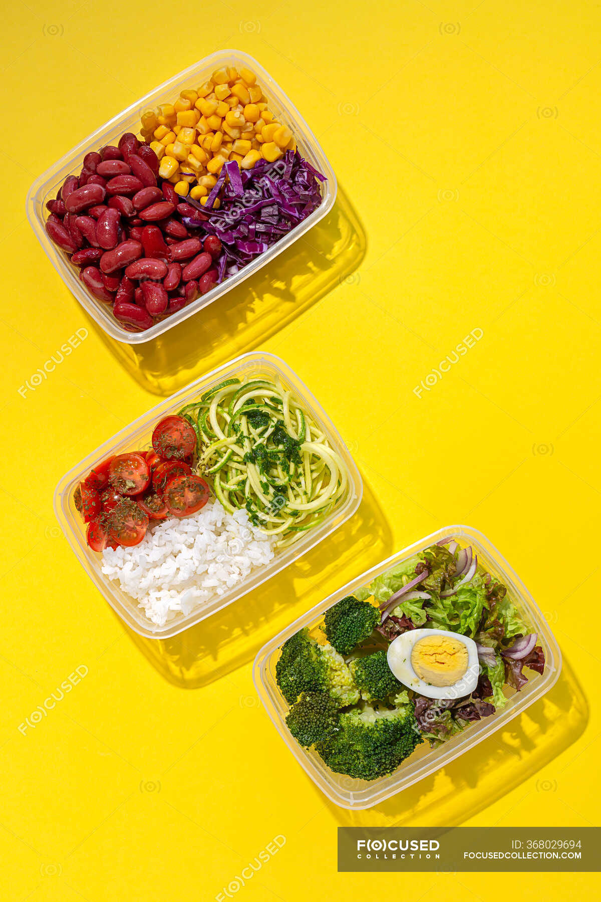 Homemade vegan food in lunch boxes with healthy vegetable fresh from