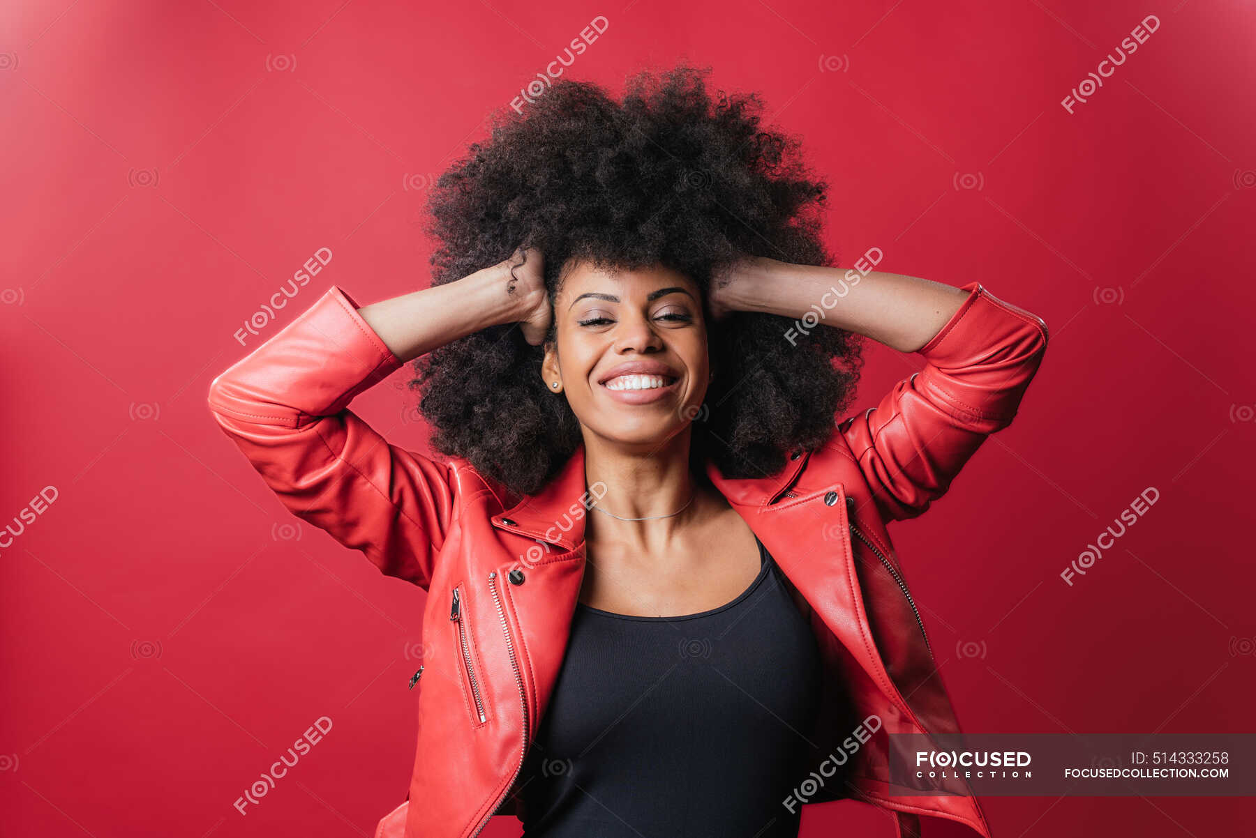 Naughty African American Female Screaming And Touching Hair While