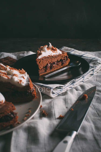 Délicieux gâteau au chocolat — Photo de stock