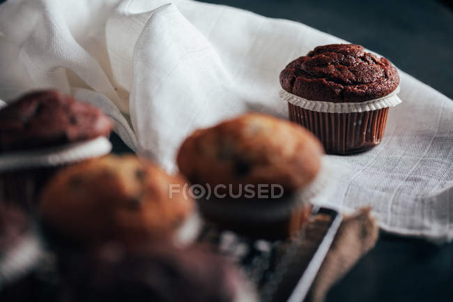Muffin al cioccolato fatti in casa — Foto stock