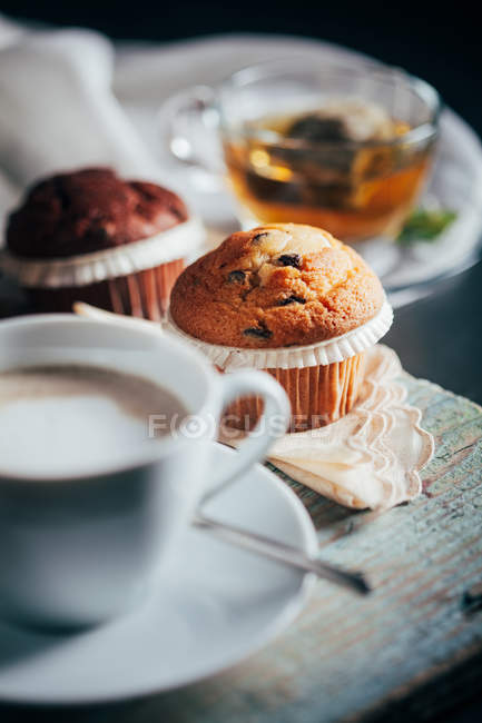 Homemade chocolate muffins — Stock Photo