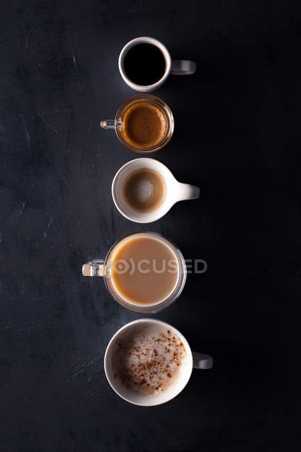 Verschiedene Arten von Kaffee — Stockfoto