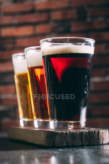 Set of glasses of beer — Stock Photo