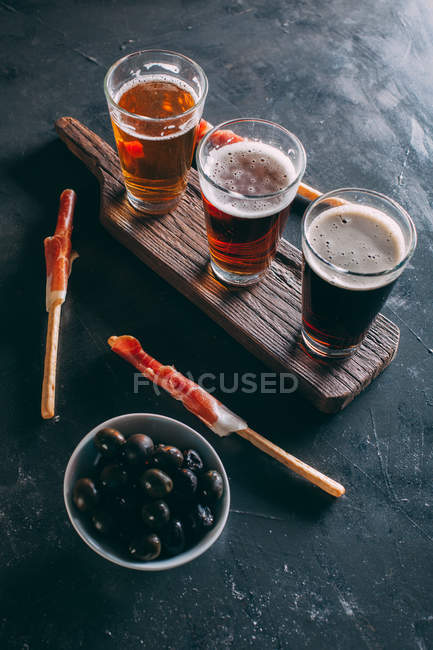 Set of glasses of beer — Stock Photo