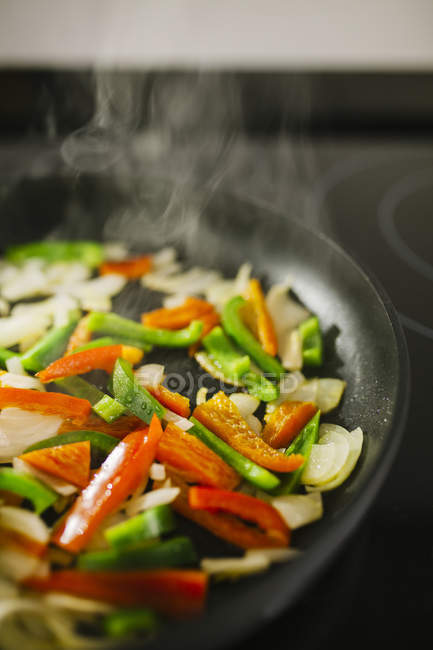 Sauteed peppers, onions and mushrooms — Stock Photo
