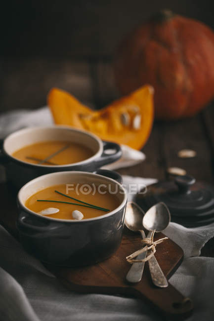 Pumpkin traditional cream soup — Stock Photo