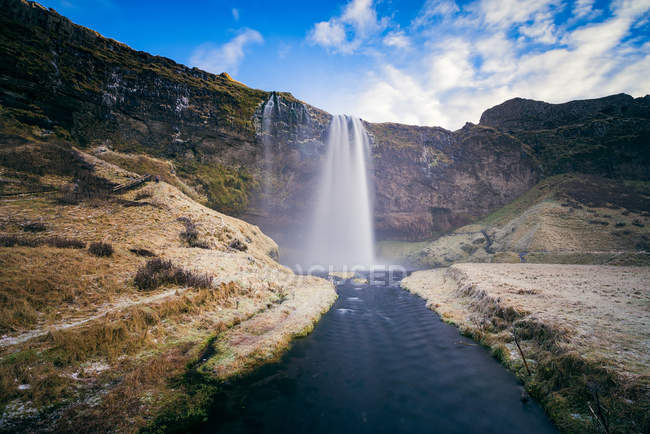 Seljalandsfoss Cachoeira na Islândia — Fotografia de Stock
