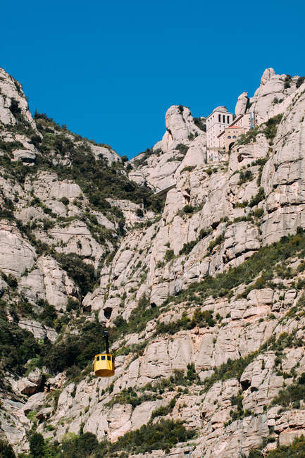 Cable car in Montserrat mountains — Stock Photo