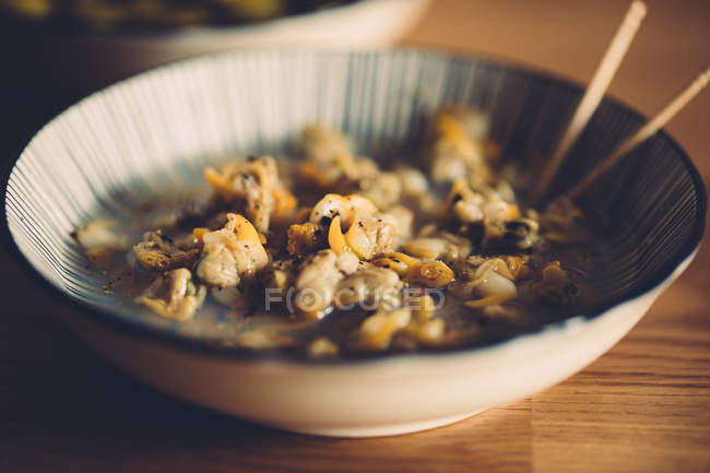 Delicious appetizer cockles — Stock Photo