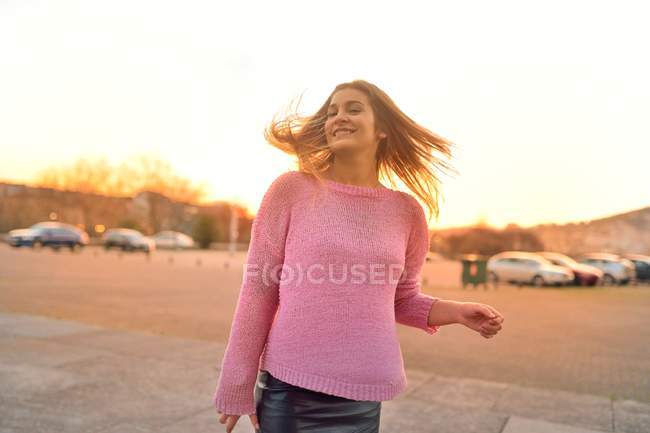Cute blond woman smiling — Stock Photo