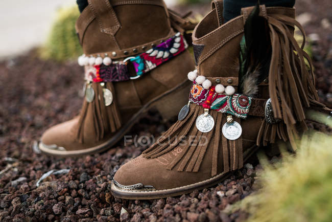 Traditional shoes on the ground — Stock Photo