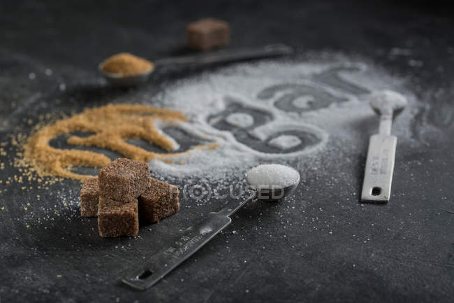 Trois types de sucre — Photo de stock