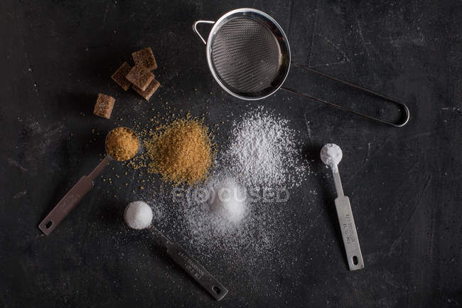 Três tipos de açúcar — Fotografia de Stock