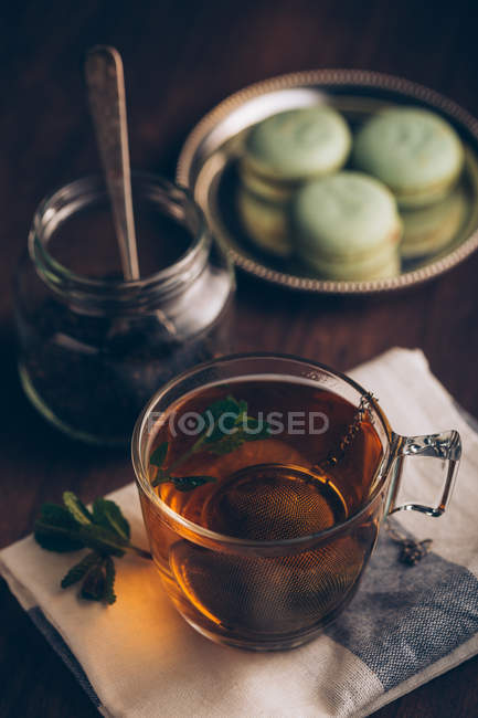 Vapor xícara de chá — Fotografia de Stock