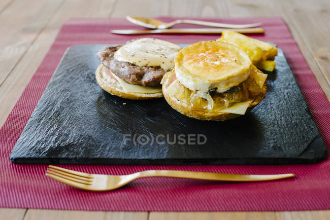 Tasty incomplete burger — Stock Photo