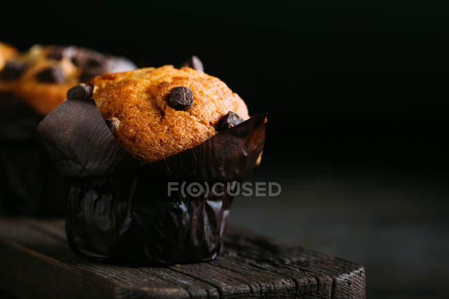 Chocolate muffins, close up view — Stock Photo
