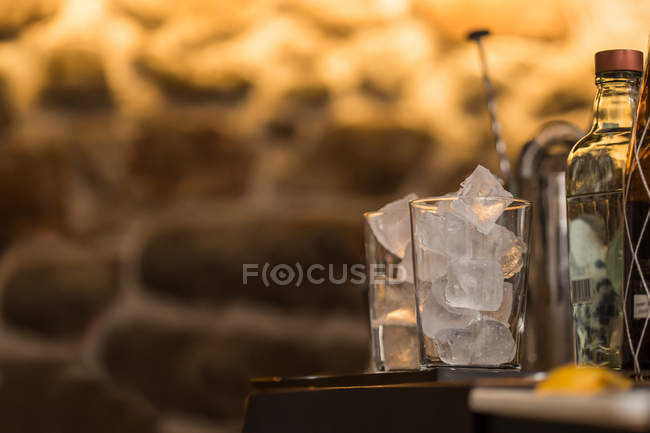 Glasses of cocktails in pub — Stock Photo