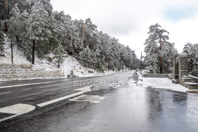 Schneelandschaft von Madrid — Stockfoto