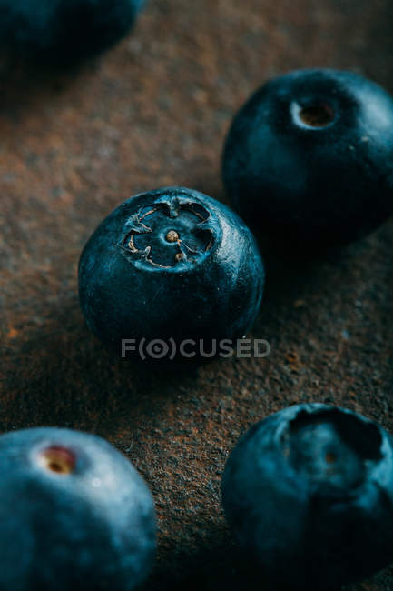 Top view Blueberries on grunge — Stock Photo