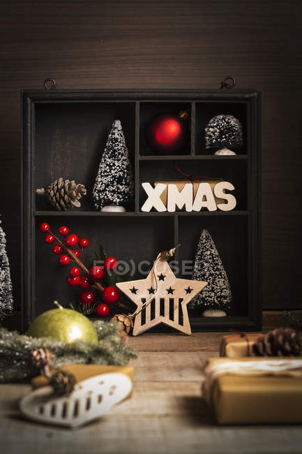 Декоративна коробка на Різдво — стокове фото