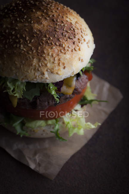 Delicioso hambúrguer gourmet — Fotografia de Stock