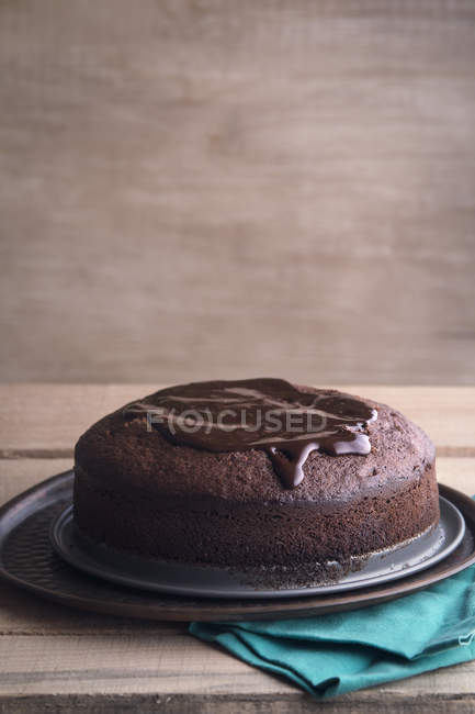 Cooking dark chocolate cake — Stock Photo