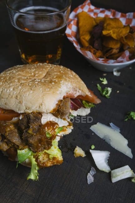Delizioso hamburger gourmet — Foto stock