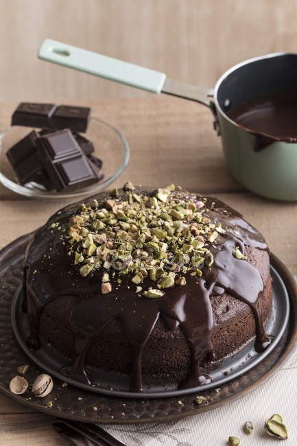 Preparar pastel de chocolate - foto de stock