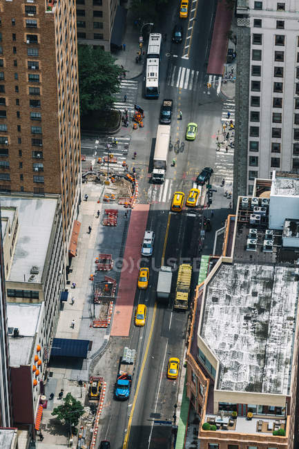 Vista aérea de las calles de Manhattan - foto de stock