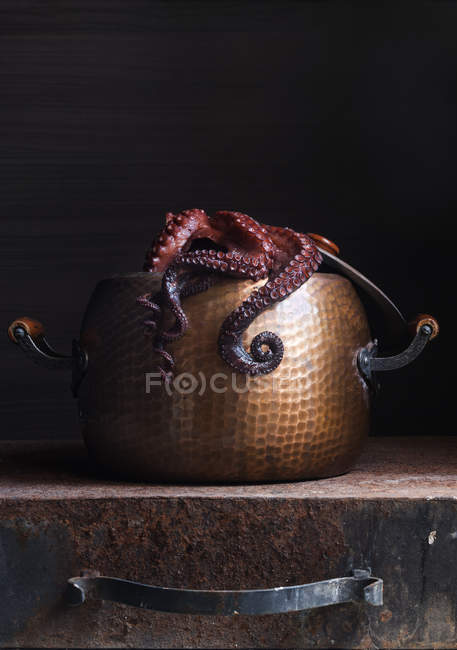 Варёный осьминог в стюпане — стоковое фото