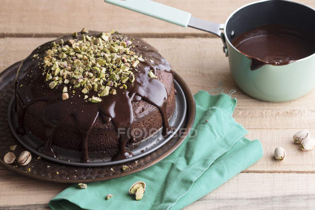 Schokoladenkuchen zubereiten — Stockfoto