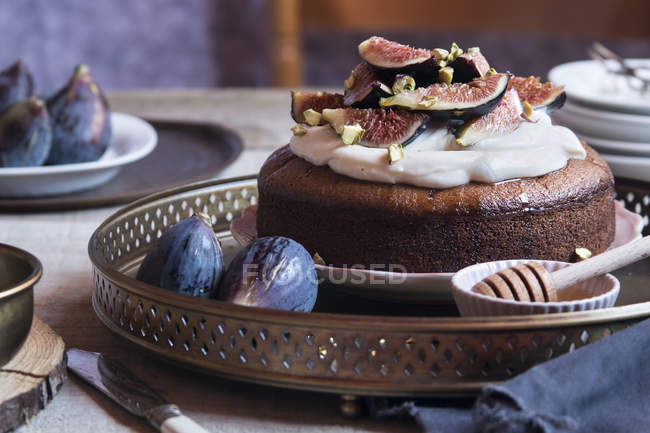 Фиговый торт с сыром — стоковое фото