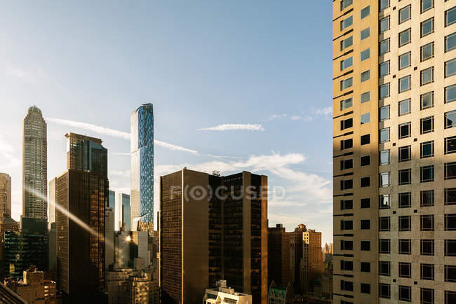 Pôr do sol em Manhattan Streets — Fotografia de Stock