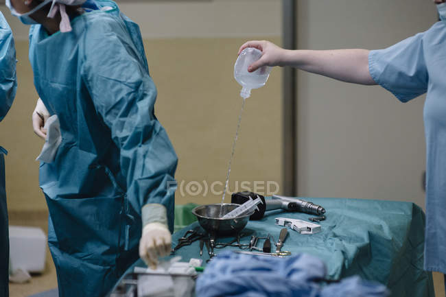 Table with medical utensils — Stock Photo