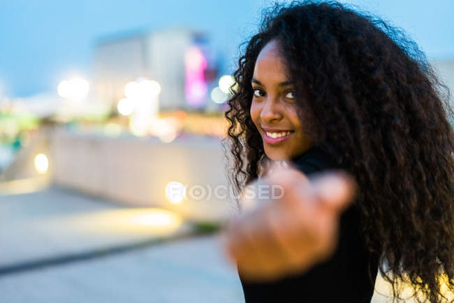 Ethnic girl with curly hair — Stock Photo