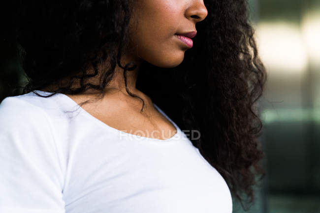 Портрет чуттєвої чорної жінки — стокове фото