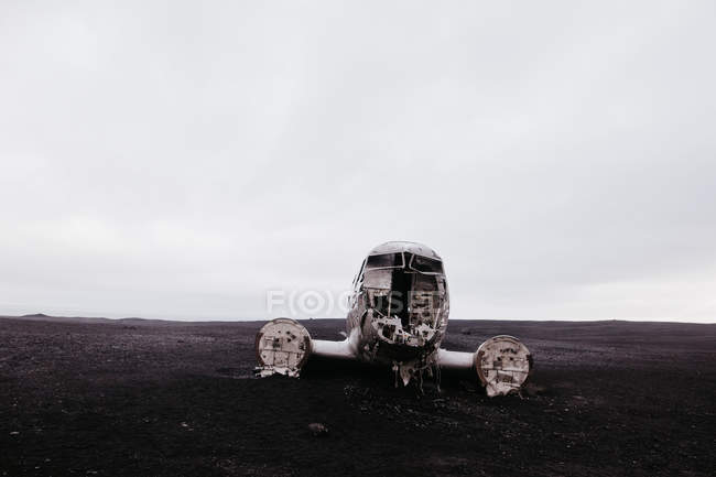 Flugzeugwrack in solheimasandur, Island — Stockfoto