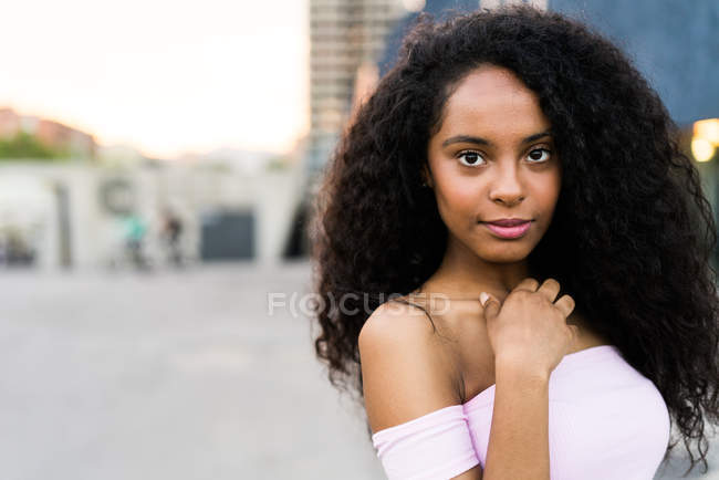 Sensual black woman portrait — Stock Photo