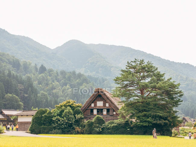 Village under the hills — Stock Photo