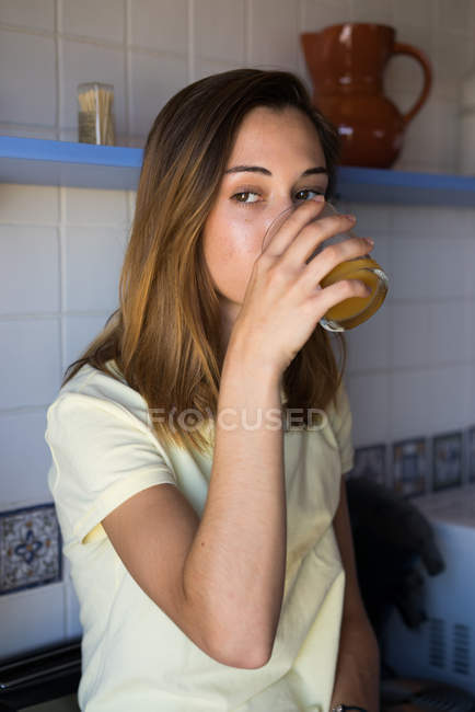 Girl having breakfast — Stock Photo