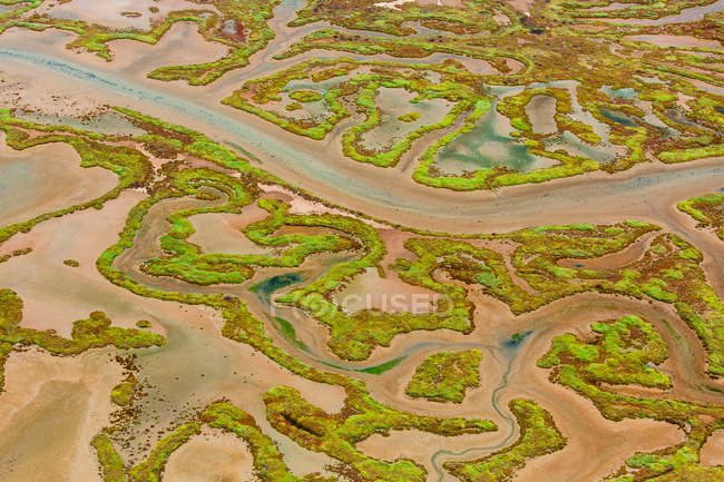 Colorful lands of Bay of Cadiz — Stock Photo