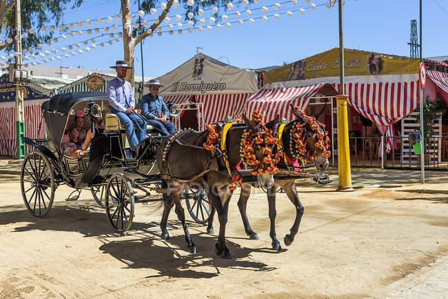 Utrera, Seville, Spain - September 9, 2016: The Utrera Fair (Feria de Utrera) is a traditional festival of the city of Utrera on Seville, Andalusia, Spain. — Stock Photo