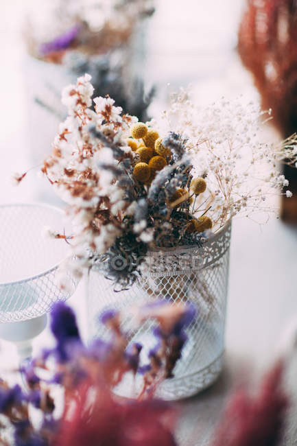 Fleurs séchées dans un vase — Photo de stock