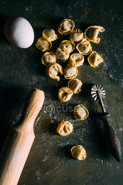 Traditional handmade tortellini — Stock Photo