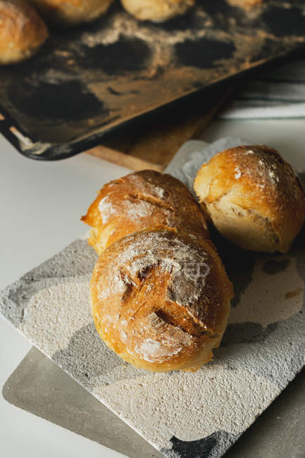 Freshly baked rustic bread — Stock Photo