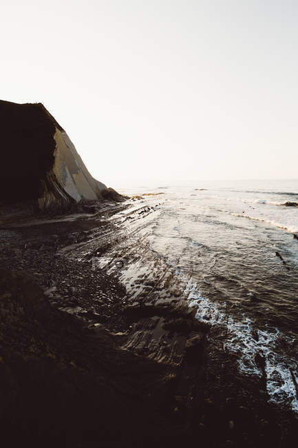 Paesaggio costiero di fango e nebbia — Foto stock