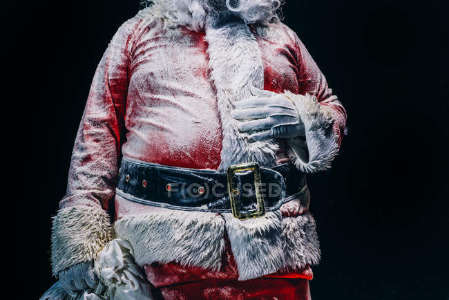 Середині розділі Санта Клауса покриті снігом — стокове фото