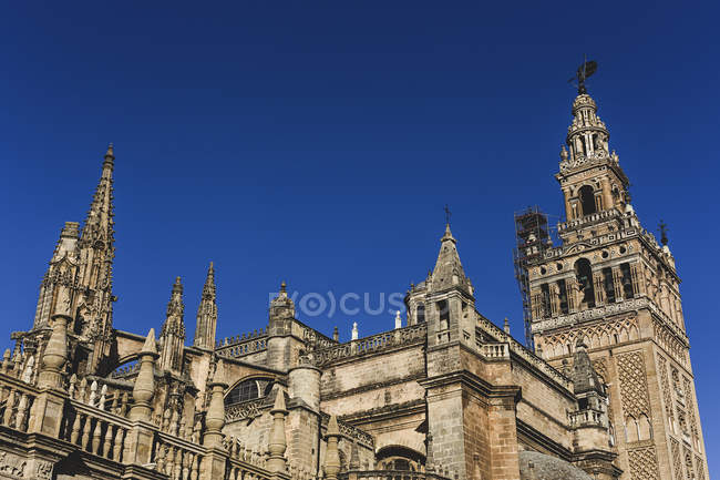 Low angle view of ornate  building against clear sky — Stock Photo